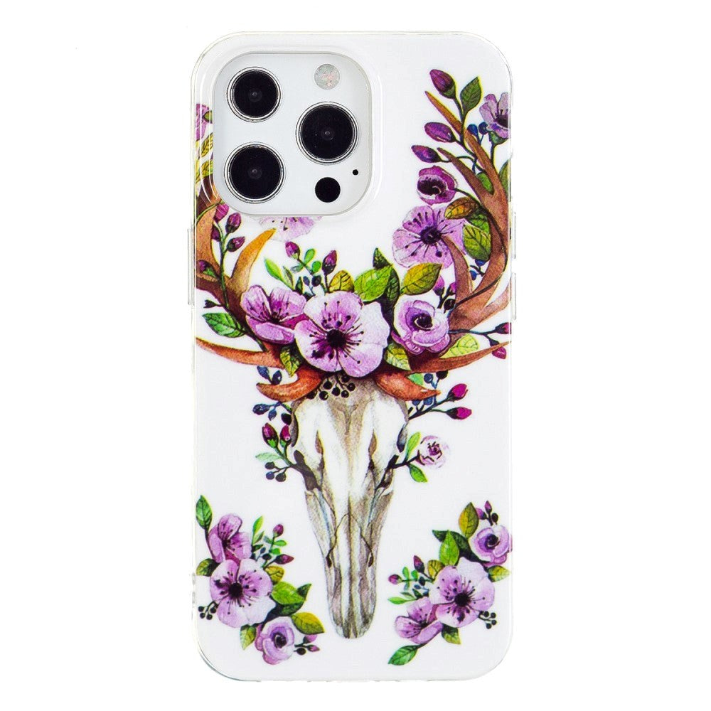 iPhone 14 Pro Skal TPU-plast - Blommande Hjort