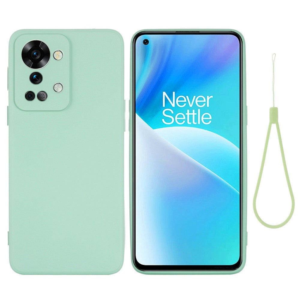 OnePlus Nord 2T (5G) Silikon Skal m. Rem - Grön