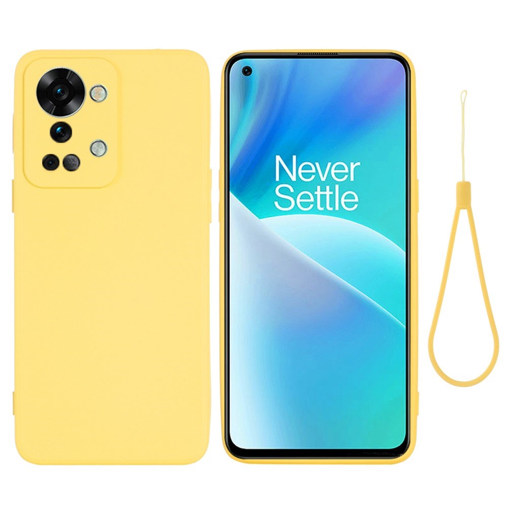 OnePlus Nord 2T (5G) Silikon Skal m. Rem - Gul