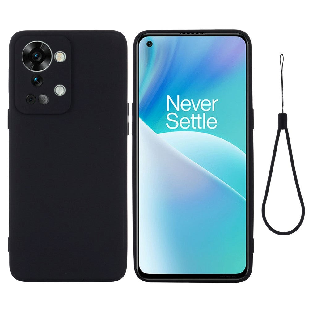 OnePlus Nord 2T (5G) Silikon Skal m. Rem - Svart