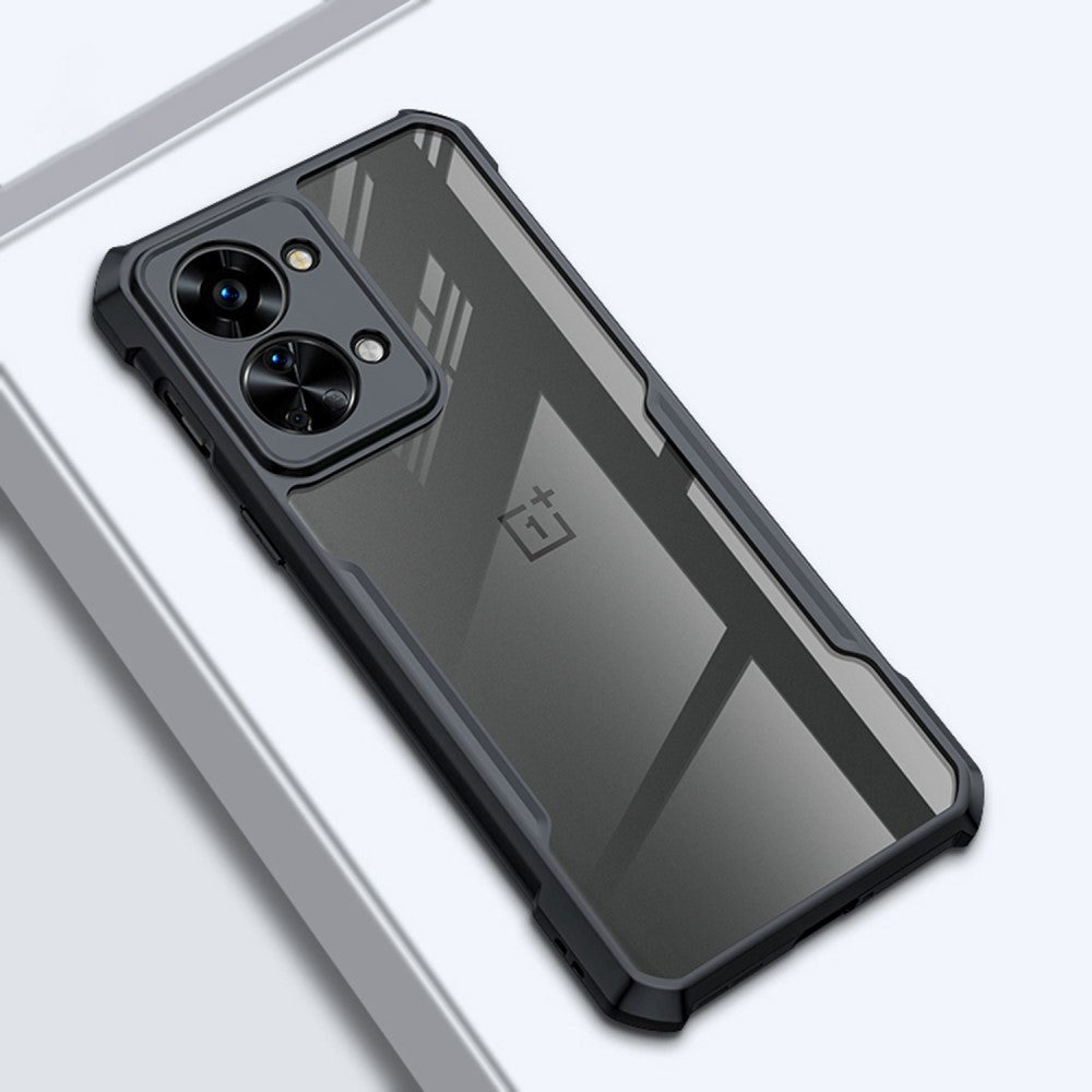 OnePlus Nord 2T (5G) Combo Skal med Hård Plast Baksida - Genomskinlig / Svart