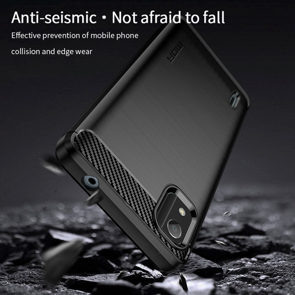 Nokia C2 2nd Edition Mofi Brushed Carbon Fiber Flexibel Plast Skal - Svart