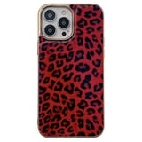iPhone 14 Pro Skal Flexibel Plast - Leopardmönster - Röd