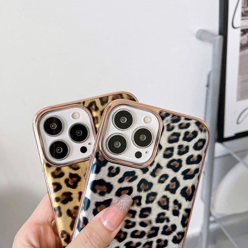 iPhone 14 Pro Skal Flexibel Plast - Leopardmönster - Röd