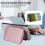 EIDERWOOD Magnetisk Plånbok / Korthållare med Dragkedja - MagSafe Kompatibel - Rose Gold