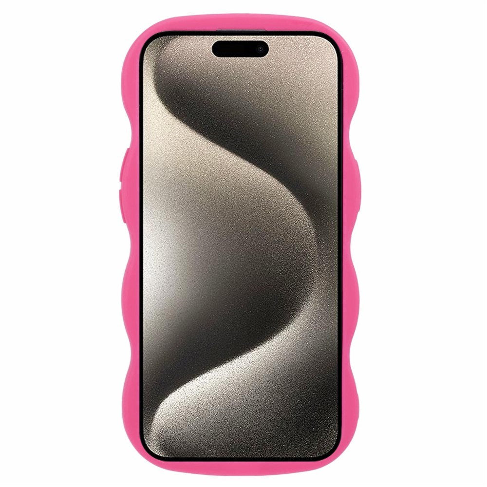 iPhone 15 EIDERWOOD Flexibelt Plast Wavy Skal - Pink