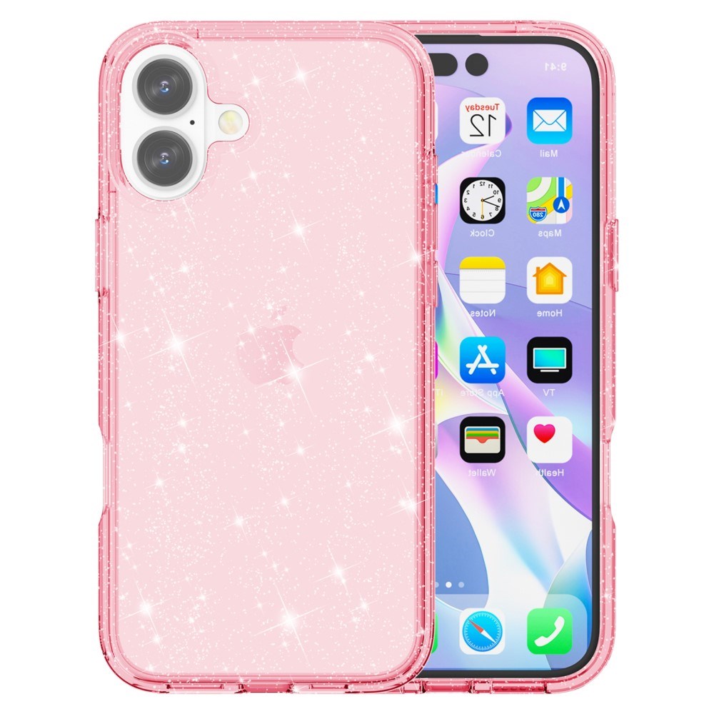 EIDERWOOD iPhone 16 Plus Hybrid Plast Skal - Rosa Glitter