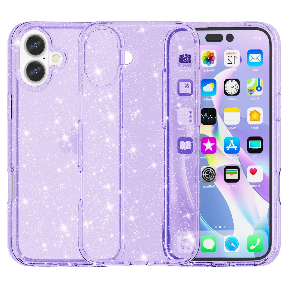 EIDERWOOD iPhone 16 Plus Hybrid Plast Skal - Lila Glitter