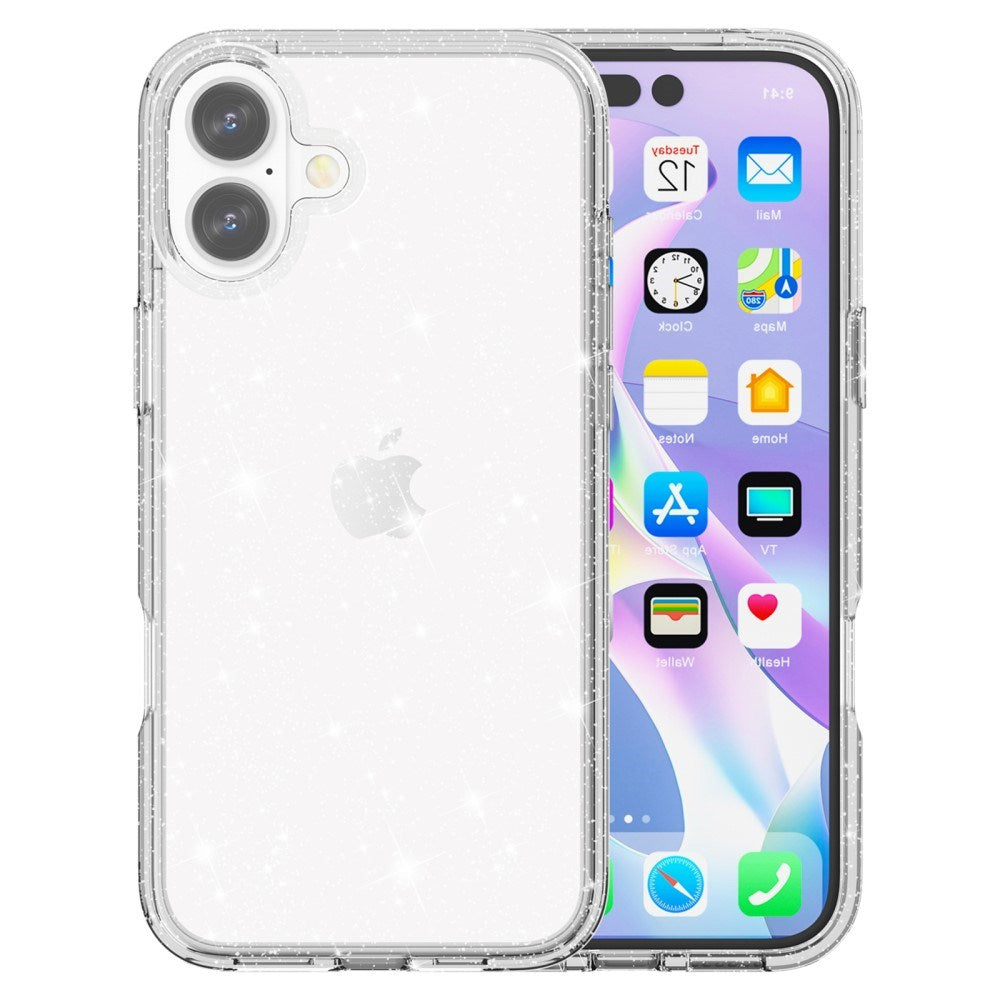 EIDERWOOD iPhone 16 Plus Hybrid Plast Skal - Vit Glitter