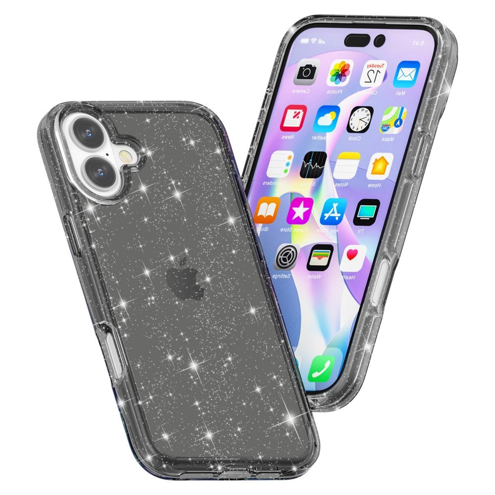 EIDERWOOD iPhone 16 Plus Hybrid Plast Skal - Svart Glitter