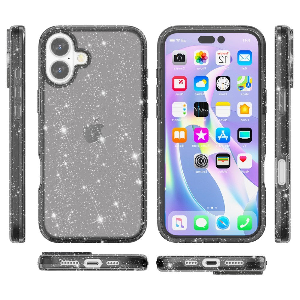 EIDERWOOD iPhone 16 Plus Hybrid Plast Skal - Svart Glitter