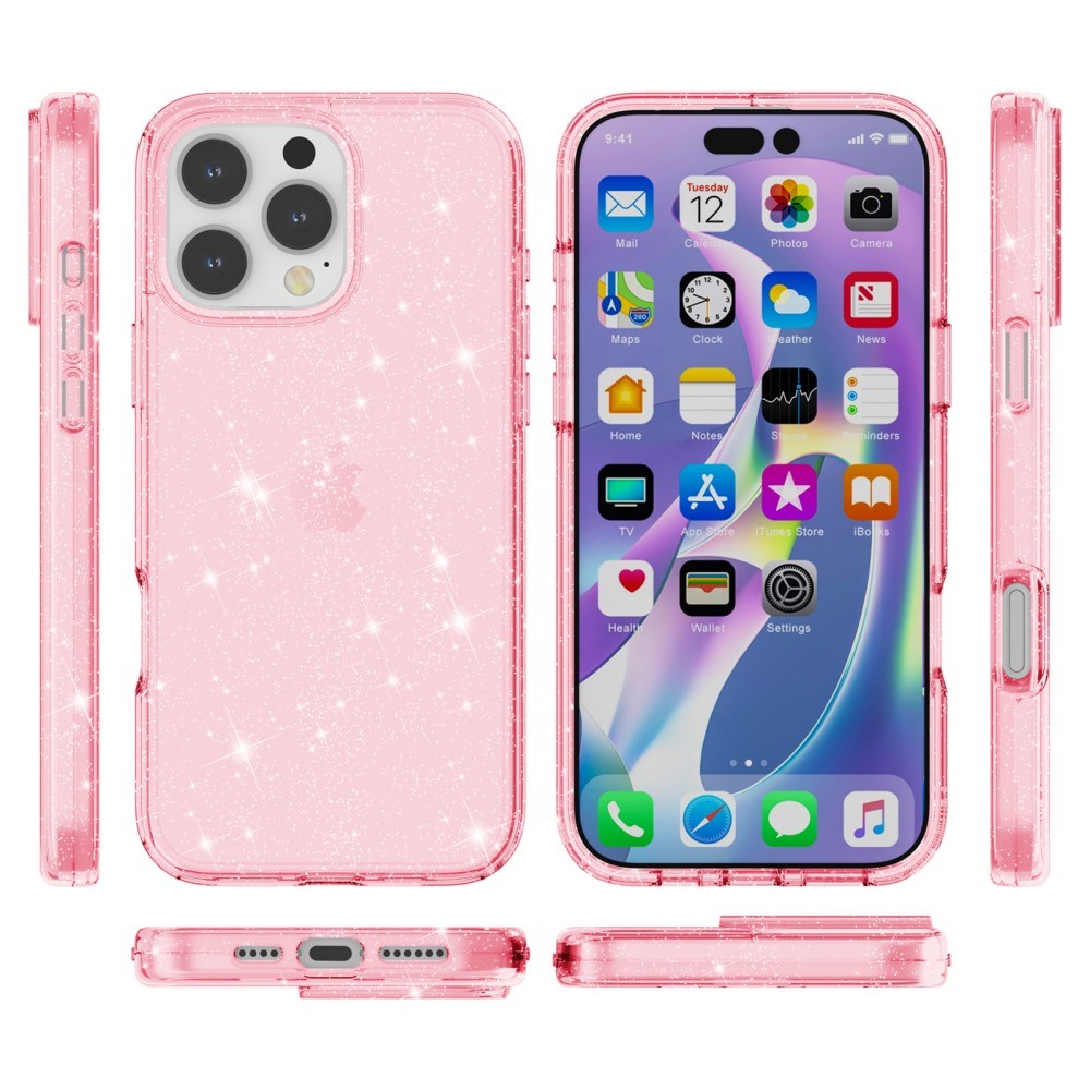 EIDERWOOD iPhone 16 Pro Hybrid Plast Skal - Rosa Glitter