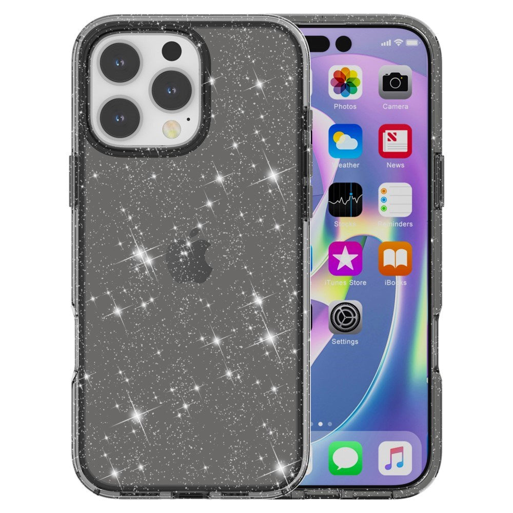 EIDERWOOD iPhone 16 Pro Hybrid Plast Skal - Svart Glitter