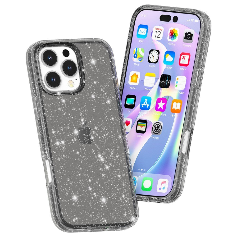 EIDERWOOD iPhone 16 Pro Hybrid Plast Skal - Svart Glitter