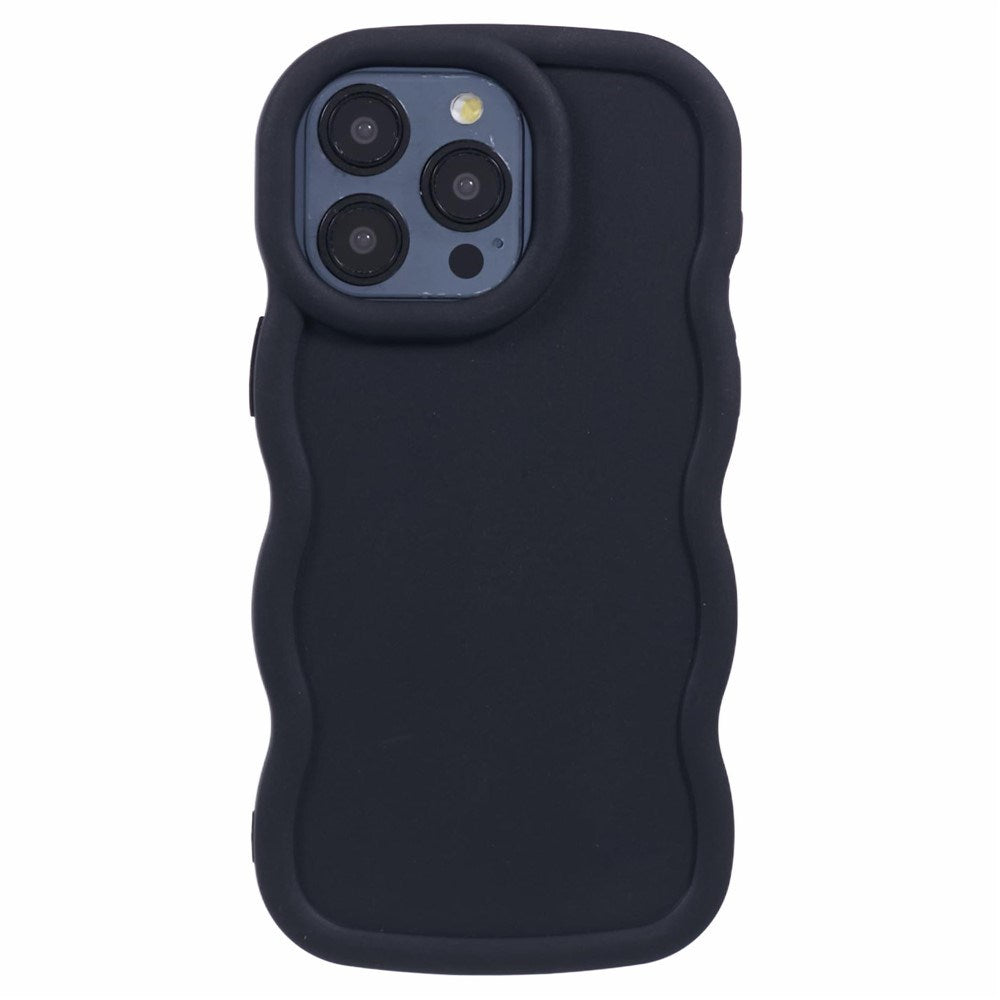 iPhone 15 Pro EIDERWOOD Flexibelt Plast Wavy Skal - Svart