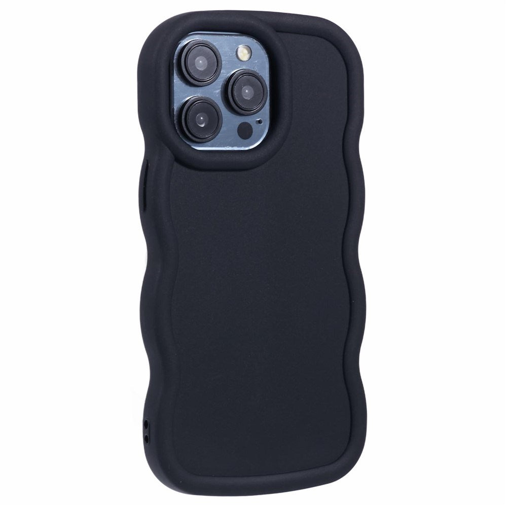 iPhone 15 Pro EIDERWOOD Flexibelt Plast Wavy Skal - Svart