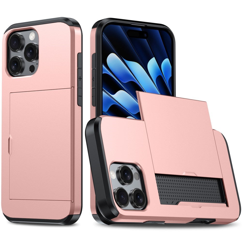 EIDERWOOD iPhone 16 Pro Tåligt Skal m. Korthållare - Rose Gold