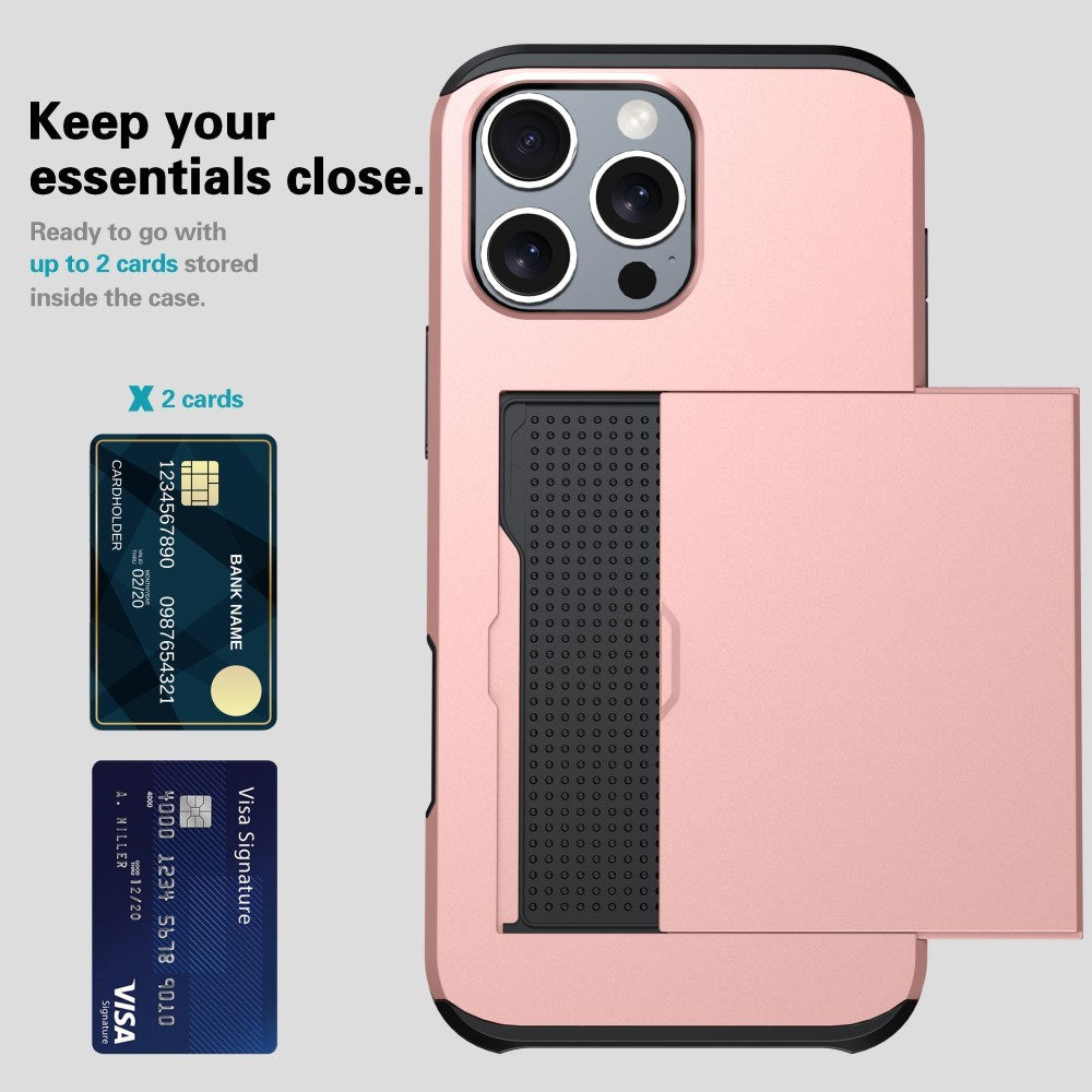 EIDERWOOD iPhone 16 Pro Tåligt Skal m. Korthållare - Pink