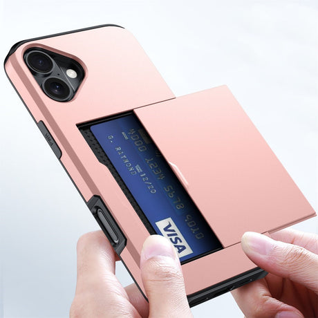 EIDERWOOD iPhone 16 Plast Skal med Korthållare - Rose Gold