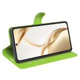 EIDERWOOD Honor 200 5G Fodral med Kortficka – Litchi Textur Konstläder Flipfodral - Grön