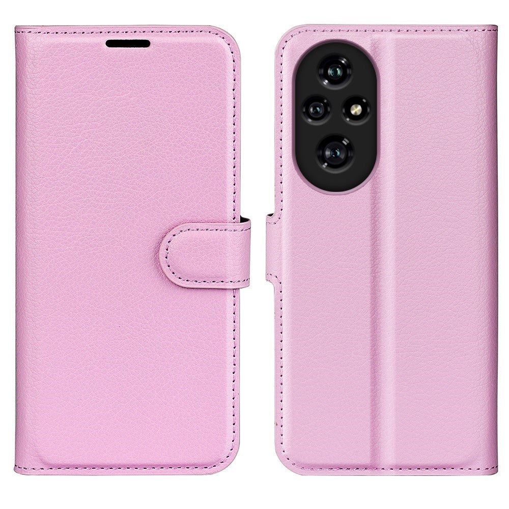 EIDERWOOD Honor 200 Pro (5G) Konstläder Flip Fodral m. Korthållare & Ställfunktion - Rosa