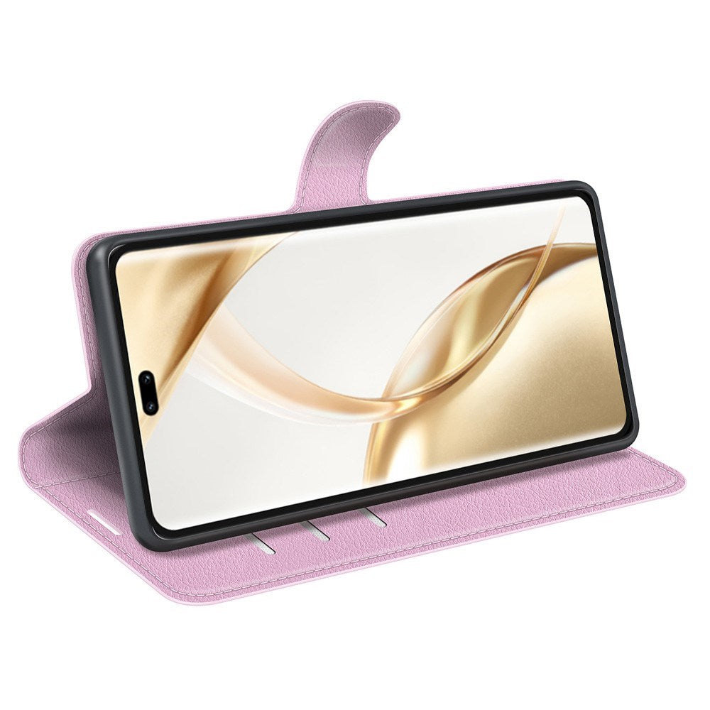 EIDERWOOD Honor 200 Pro (5G) Konstläder Flip Fodral m. Korthållare & Ställfunktion - Rosa