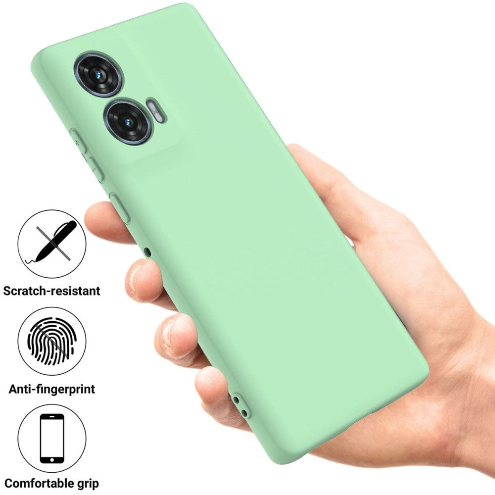EIDERWOOD Motorola Edge 50 Fusion Liquid Silikon Skal med Rem - Grön
