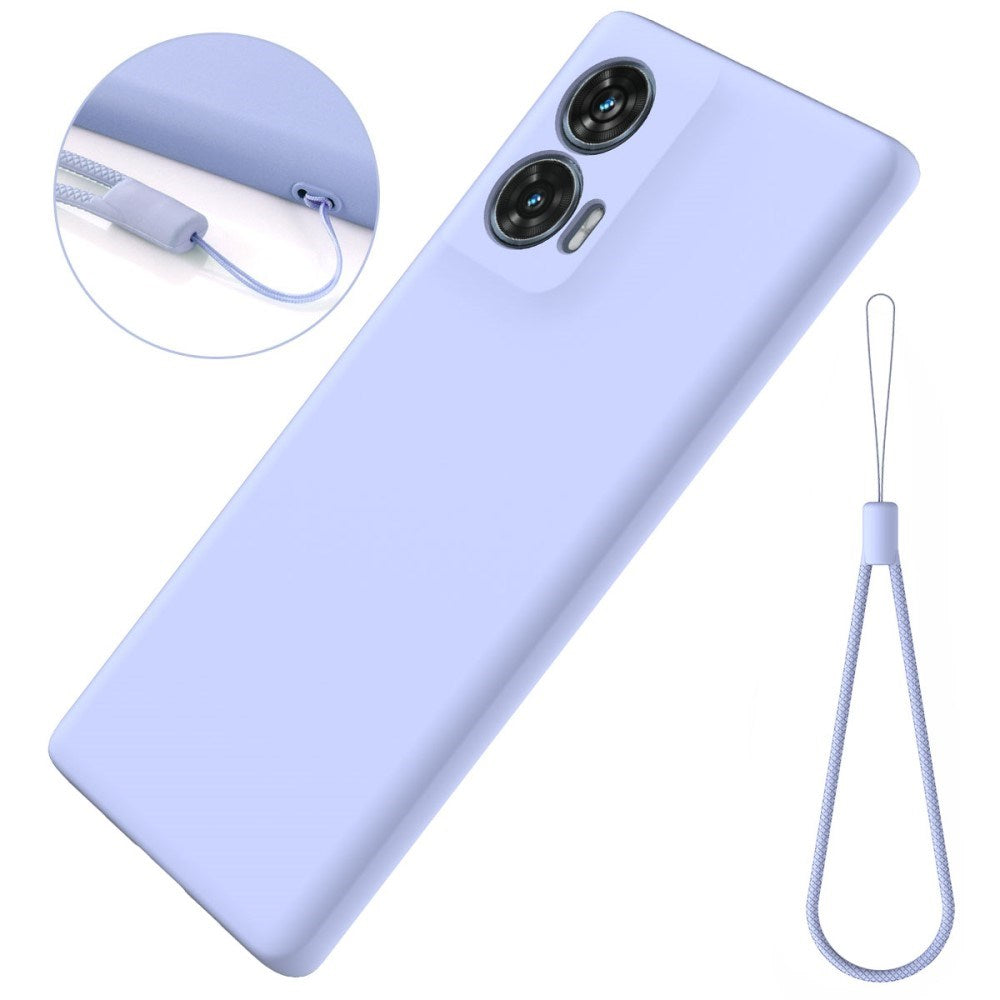 EIDERWOOD Motorola Edge 50 Fusion Liquid Silikon Skal med Rem - Lila