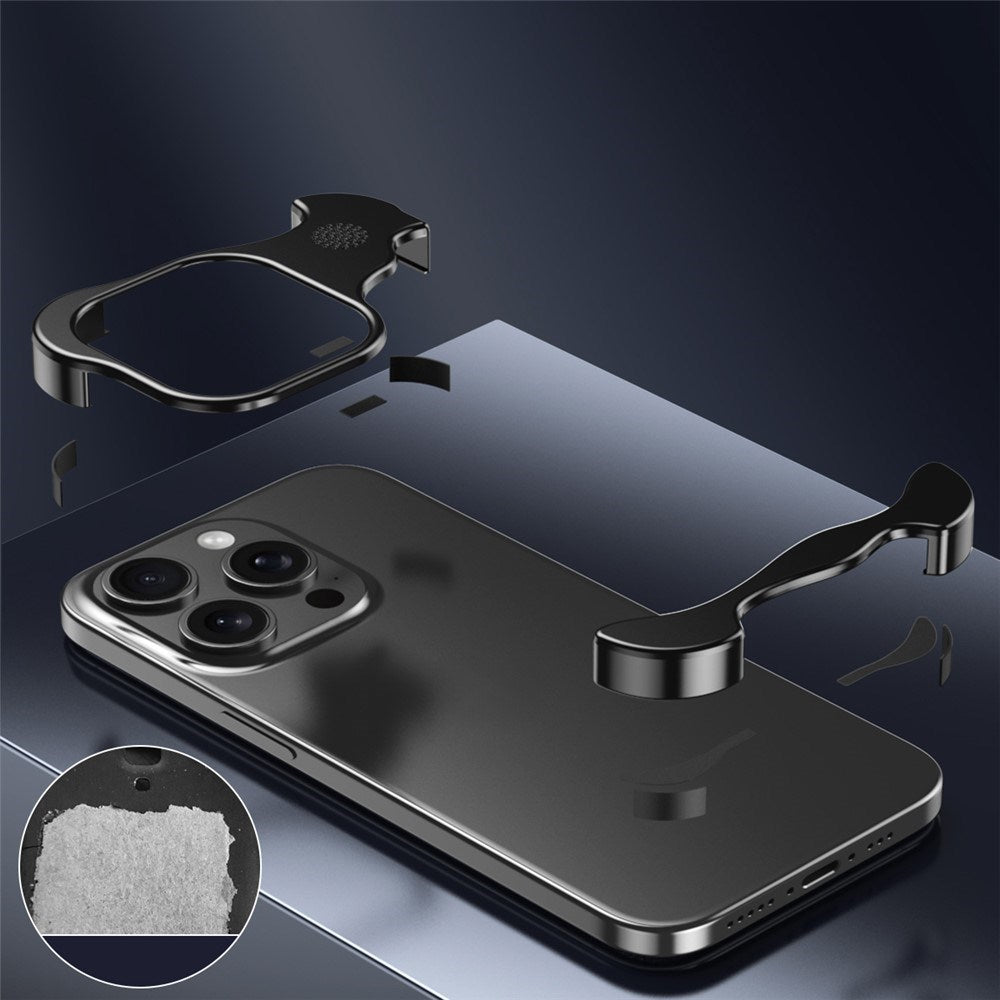 iPhone 15 Pro Tvådelat Metall Bumper Skal - Svart