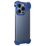 iPhone 15 Pro Tvådelat Metall Bumper Skal - Blå