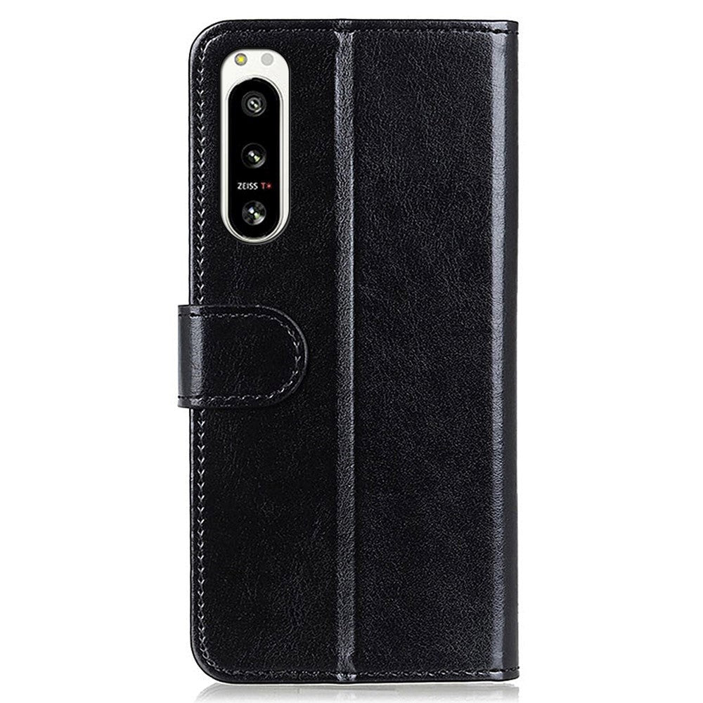 Sony Xperia 5 IV Classic Leather Plånbokfordral m. Stativ - Svart