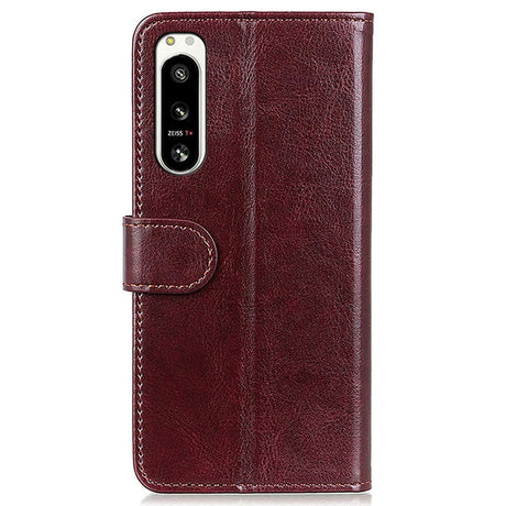 Sony Xperia 5 IV Classic Leather Plånbokfordral m. Stativ - Brun