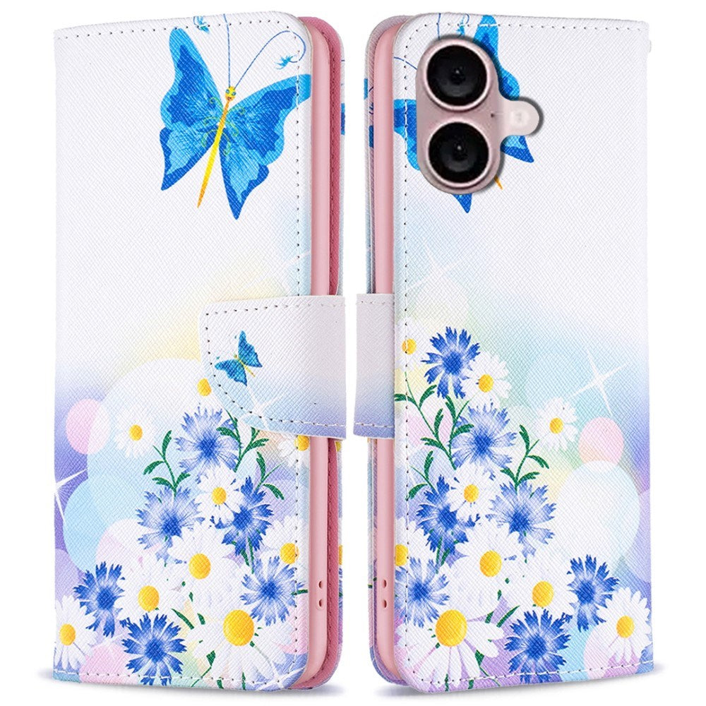 EIDERWOOD iPhone 16 Plånboksfodral m. Tryck - Blommor och Fjäril