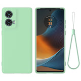 Motorola Moto G85 (5G) Liquid Silikon Skal med Rem - Grön