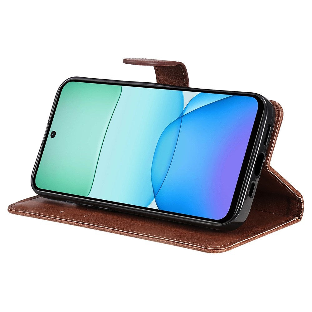 EIDERWOOD Xiaomi Redmi 13 Plånboksfodral i Konstläder med Rem - Brun