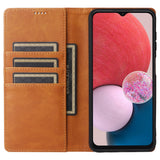 EIDERWOOD Samsung Galaxy A13 (4G/5G) / A04s / M13 Konstläder Flip Fodral m. Korthållare & Ställfunktion - Brun