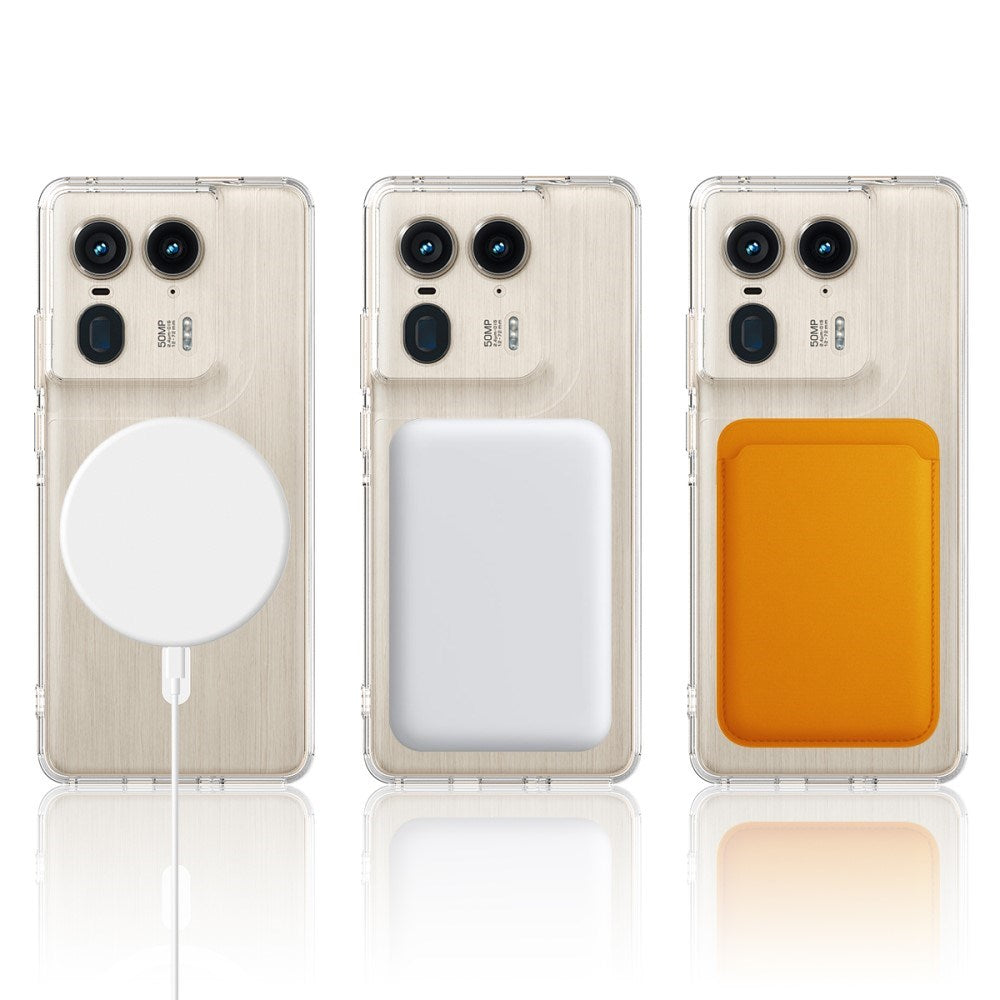 EIDERWOOD Motorola Edge 50 Ultra Hybrid Plast Skal - MagSafe Kompatibel - Genomskinlig / Vit