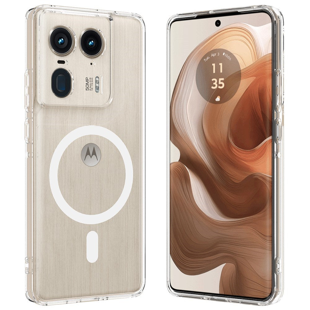 EIDERWOOD Motorola Edge 50 Ultra Hybrid Plast Skal - MagSafe Kompatibel - Genomskinlig / Vit