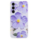 EIDERWOOD Samsung Galaxy S24 FE Flexibelt Plast Skal med Motiv - Transparent / Lila Blommor