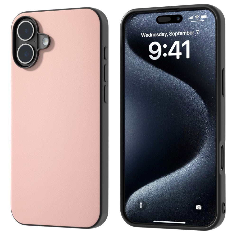 EIDERWOOD iPhone 16 Konstläder Belagd Plastskal - Rosa