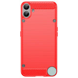 EIDERWOOD Nothing CMF Phone 1 Brushed Carbon Fiber Flexibelt Plast Skal - Röd