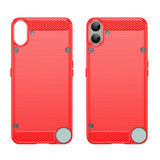 EIDERWOOD Nothing CMF Phone 1 Brushed Carbon Fiber Flexibelt Plast Skal - Röd