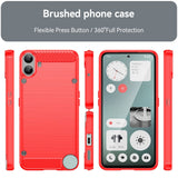 EIDERWOOD Nothing CMF Phone 1 Brushed Carbon Fiber Flexibelt Plast Skal - Röd
