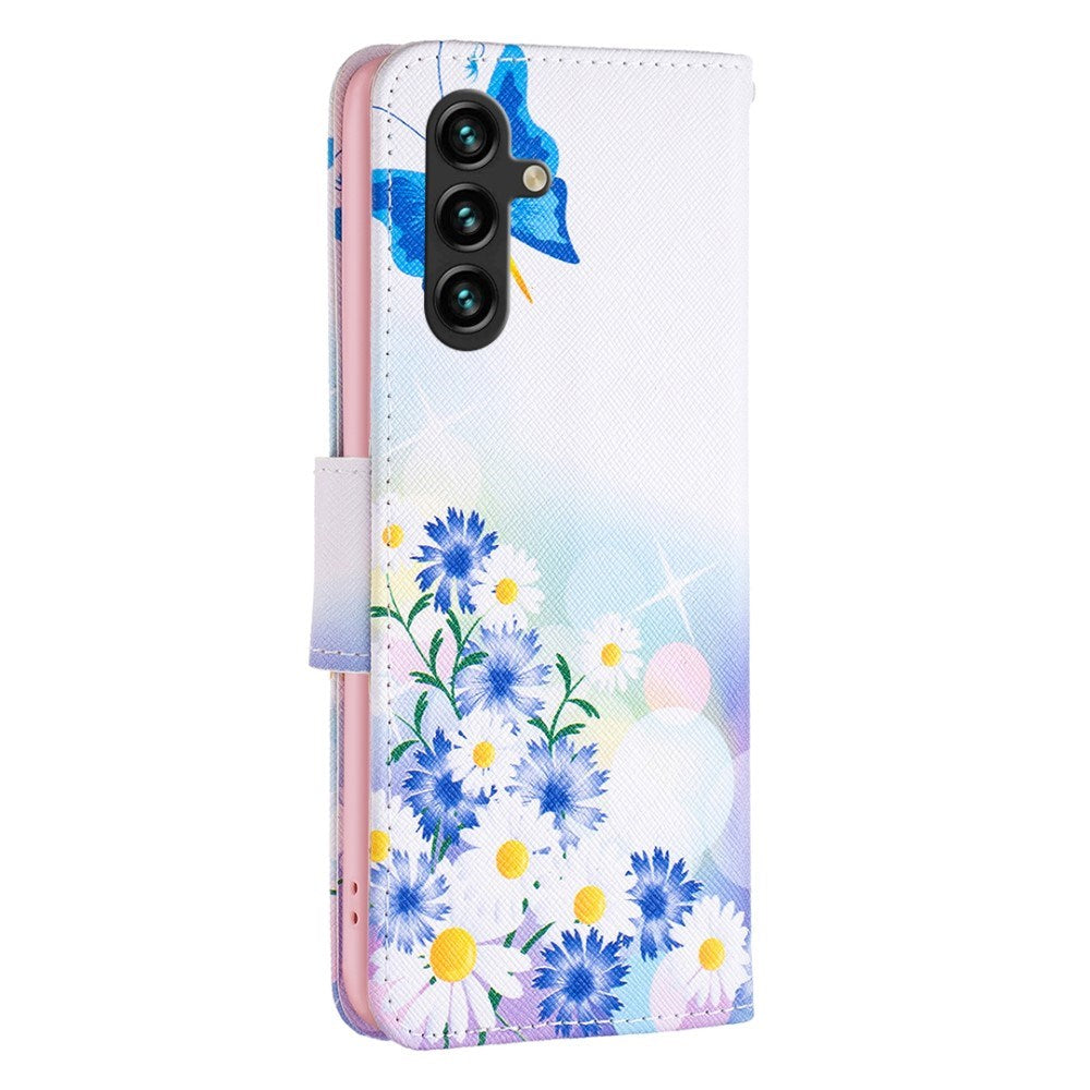 EIDERWOOD Samsung Galaxy A16 Konstläder Plånboksfodral m. Tryck - Fjäril & Blommor