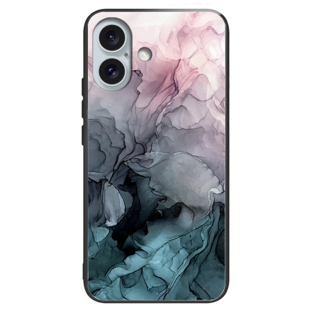 EIDERWOOD iPhone 16 Plast Skal m. Glasbaksida - Blå / Rosa Moln