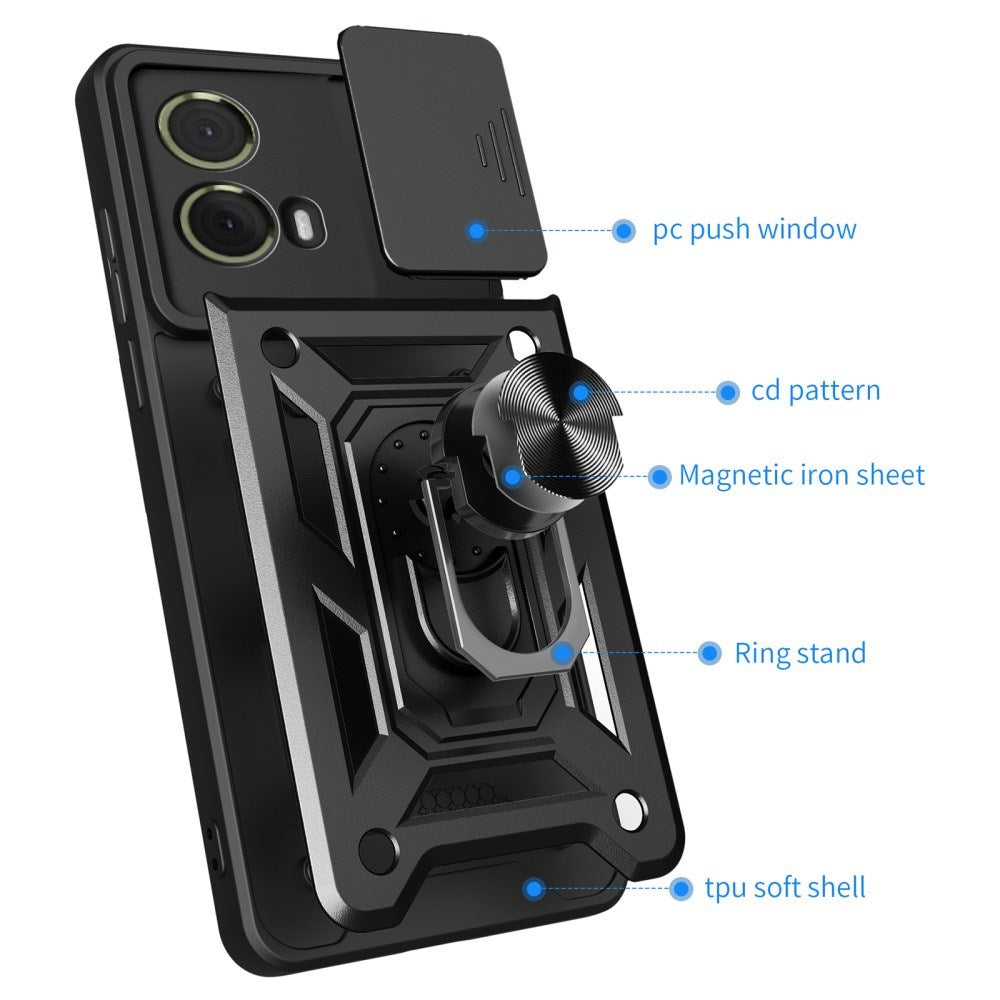 EIDERWOOD Motorola Moto G85 (5G) Tåligt Skal med Magnetisk Stativfunktion & Camslider - Svart