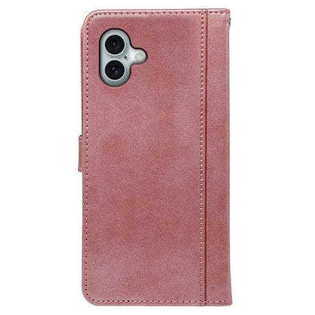 EIDERWOOD iPhone 16 Konstläder Plånboksfodral med Stativfunktion - Rose Gold