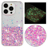 iPhone 16 Pro Max EIDERWOOD Flexibelt Plast Glitter Skal – Genomskinlig / Rosa