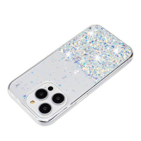 iPhone 16 Pro Max EIDERWOOD Flexibelt Plast Glitter Skal – Genomskinlig / Vit