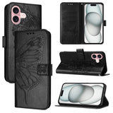 EIDERWOOD iPhone 16 Plus Konstläder Fodral med Fjärilstryck - Svart